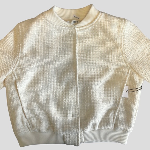 Jason Wu Tweed Bomber Cream Jacket Sz. M - Picture 2 of 14